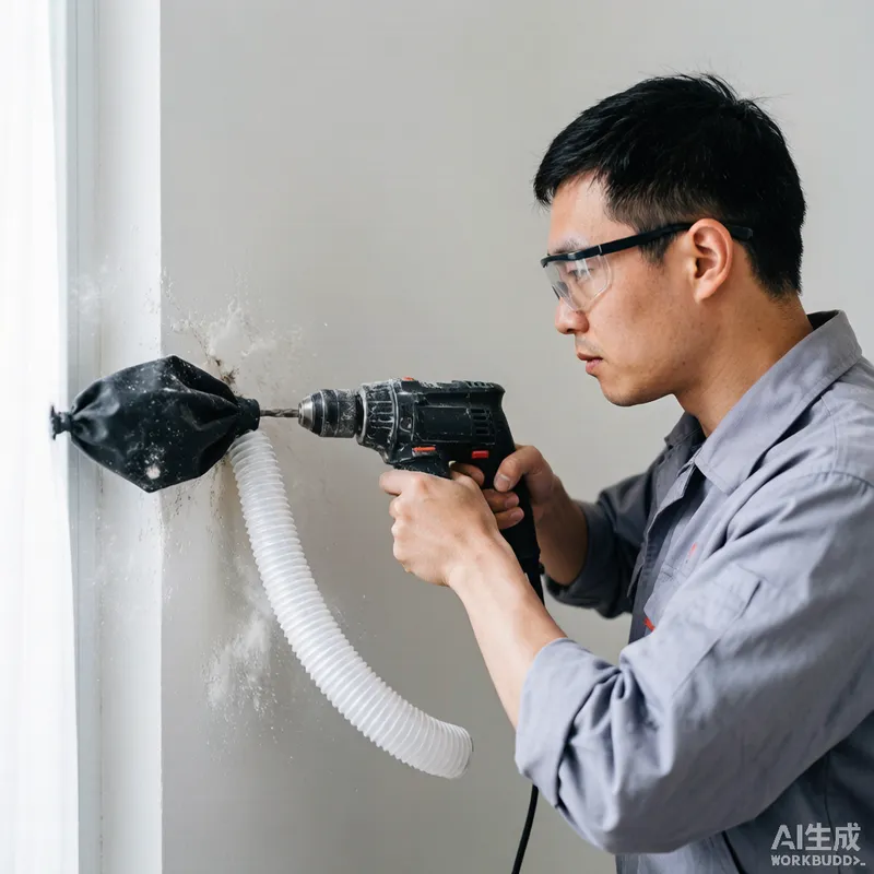 南宁西乡塘区空调打孔施工实拍